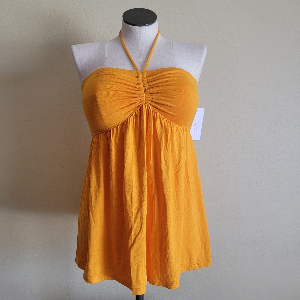 Halter Babydoll Maternity Top - Orange - Isabel Maternity